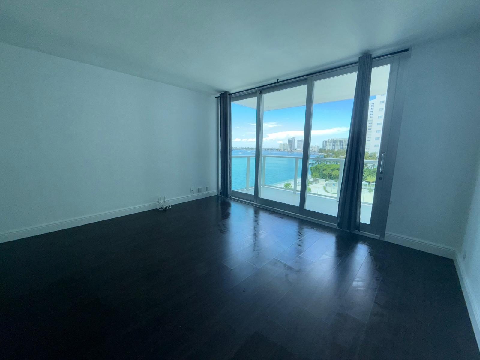 Bedroom with bay view, move-out clean